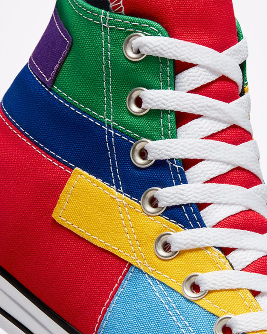 Tenisky Vysoke Converse Chuck Taylor All Star Patchwork Damske Červené Modre | SK BZXYK8